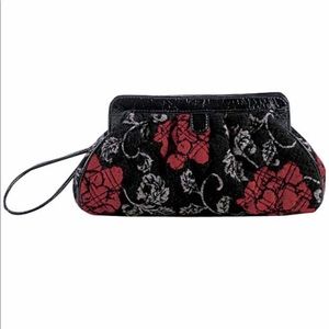 Vera Bradley Jacquard clutch NWT $70 retail black